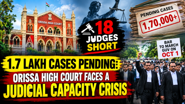 18 Judges Short, 1.7 Lakh Cases Pending: Orissa High Court Faces a Judicial Capacity Crisis, Bar to march Guv on Oct 1